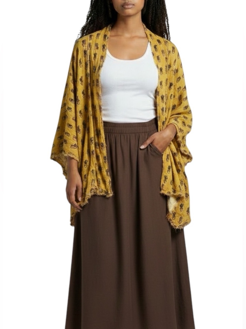 Ivy Jane Boho Western Desert Cactus Open Front Kimono Cover Up Women’s XS